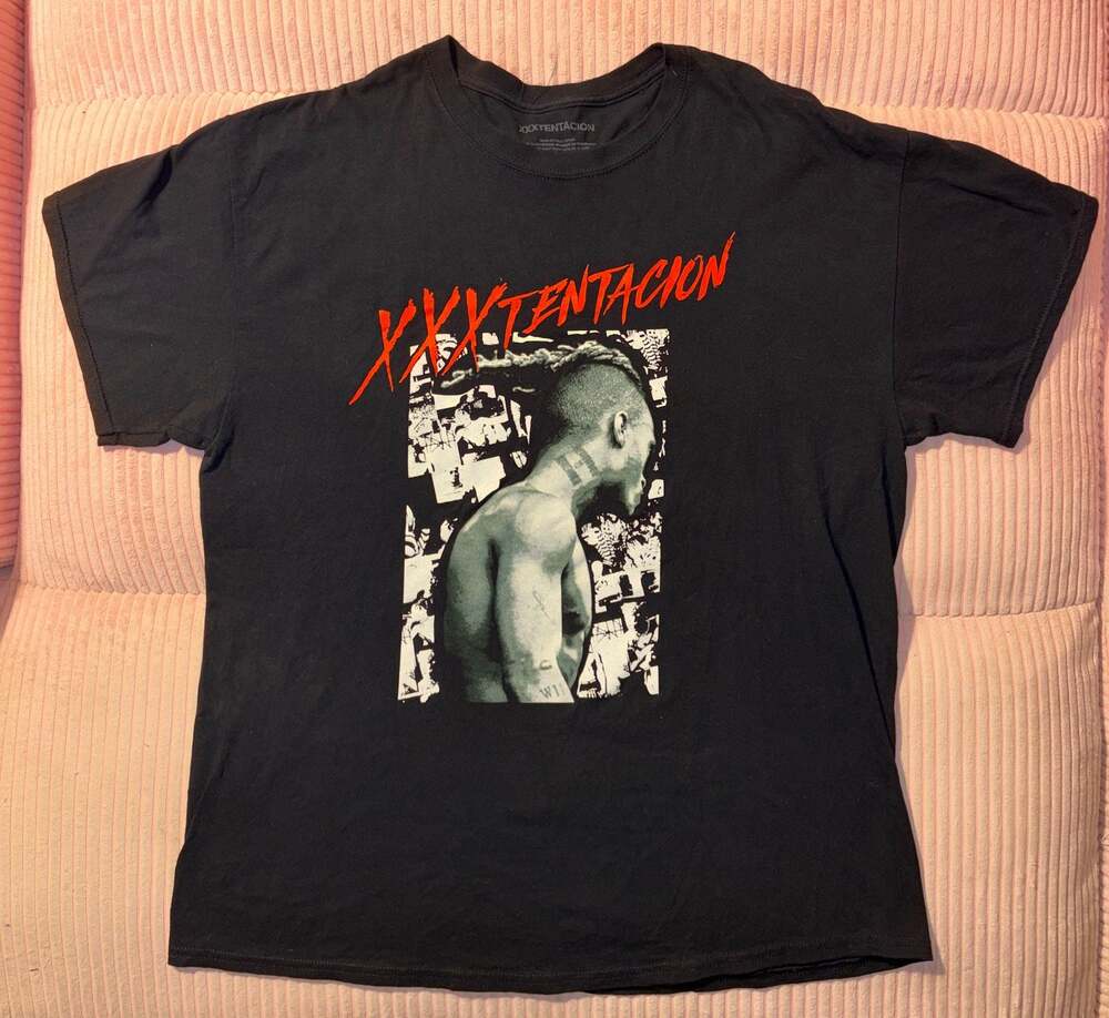 XXXTentacion Black Graphic Rap Tee T-Shirt Large Bad Vibes Forever